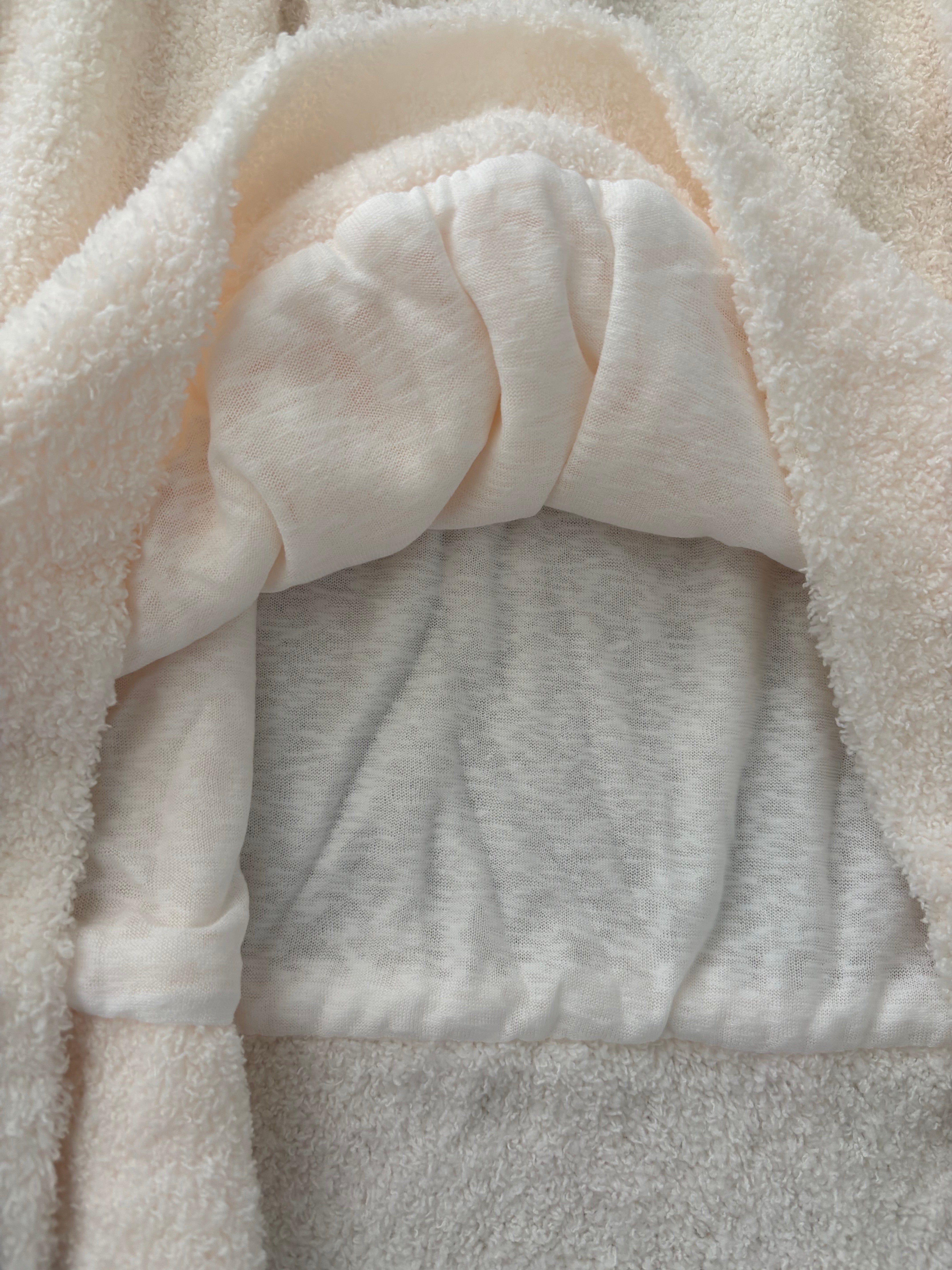 Cream white fluffy off-shoulder big bow pullover