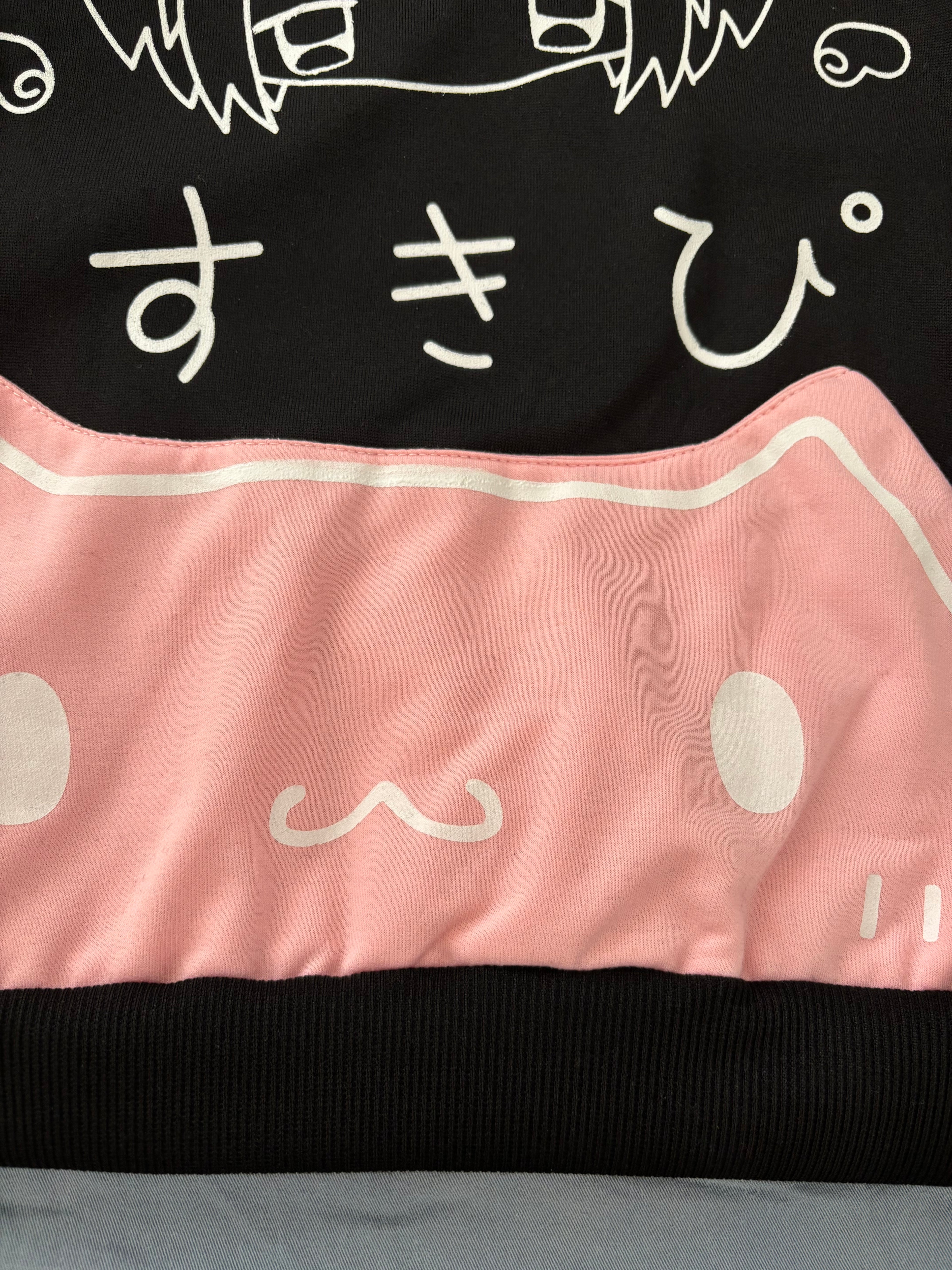 Y2K black cat cute fleece hoodie for women