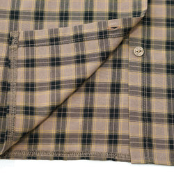 Vintage Plaid Peter Pan Collar Blouse Long Sleeve Button-Up Shirt with Ruffle Detail