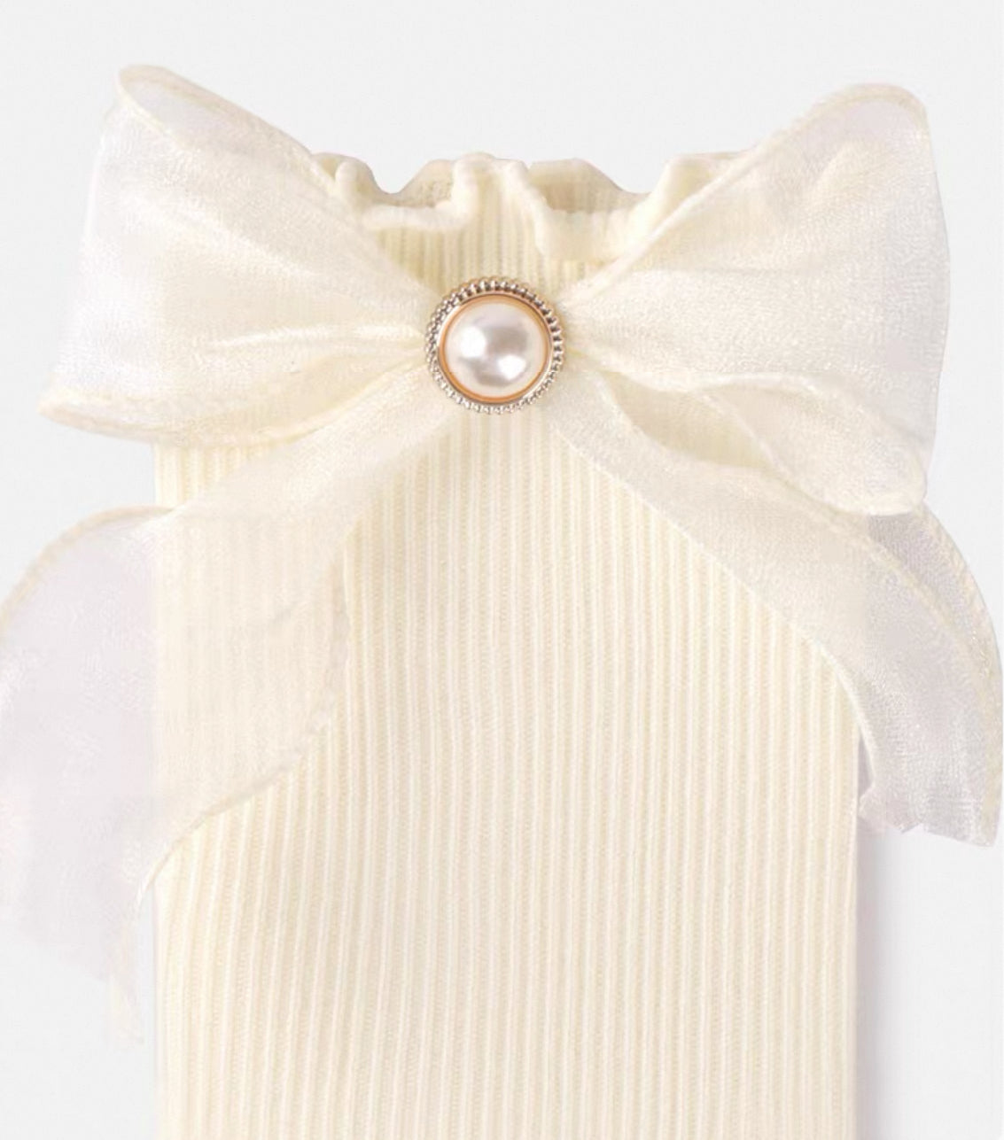 Kawaii Ribbon Bow Socks Lace-Edge Cotton Mid-Calf Socks for Girls Lolita JK Style Mary Jane Pairing