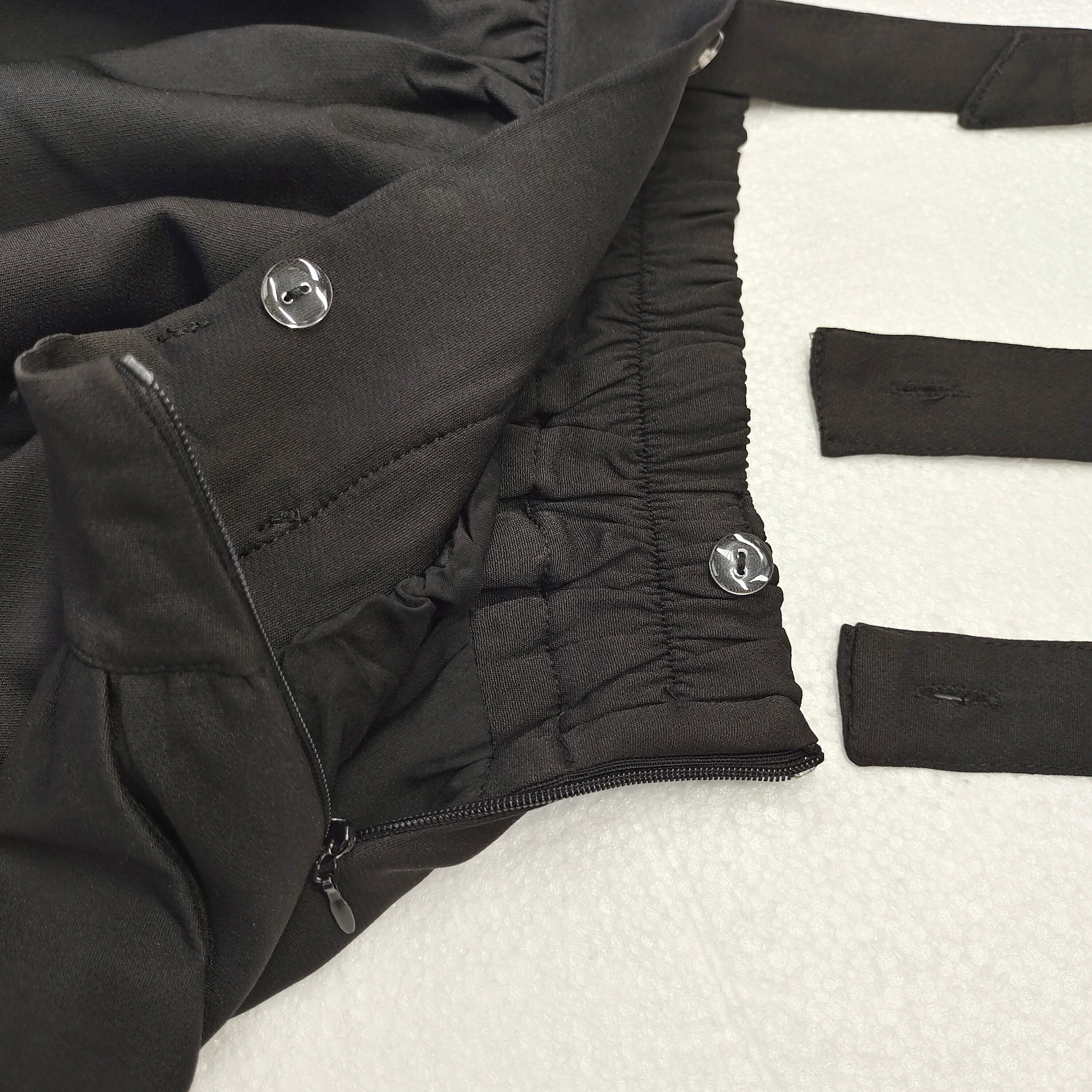 Gothic Lolita Suspender Skirt with Heart Buckles & Hair Bow High Waist Pleated Kawaii Mini Skirt