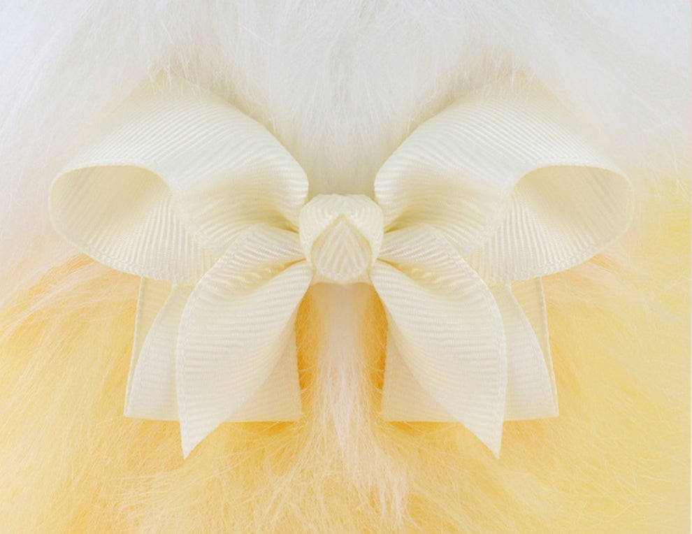 Halloween Fluffy Faux Fur Animal Tail Cosplay Accessory Soft Plush Dog Fox Tail with Bow