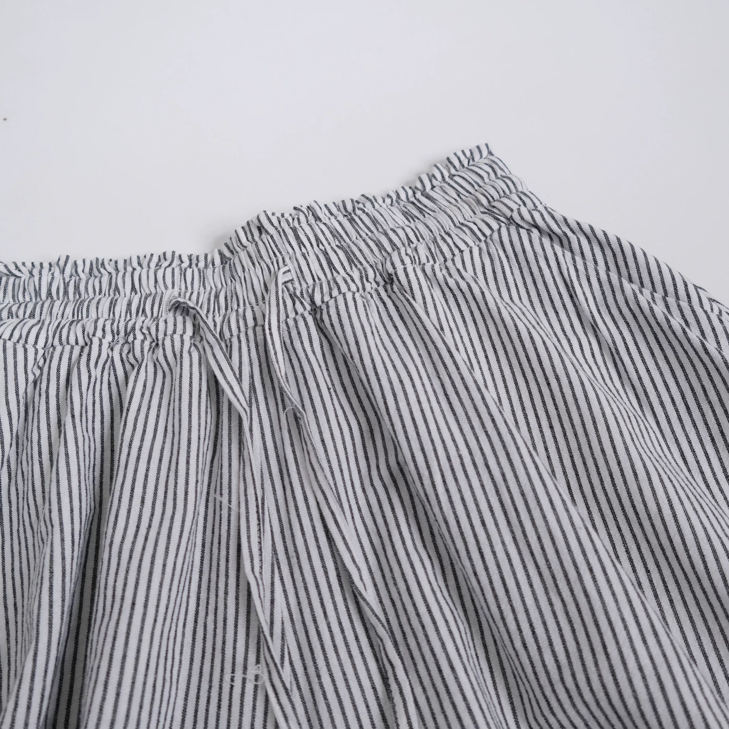 Kawaii Ruffled Striped Skort with Bow Tie Sweet Casual High Waist Summer Shorts for Girls