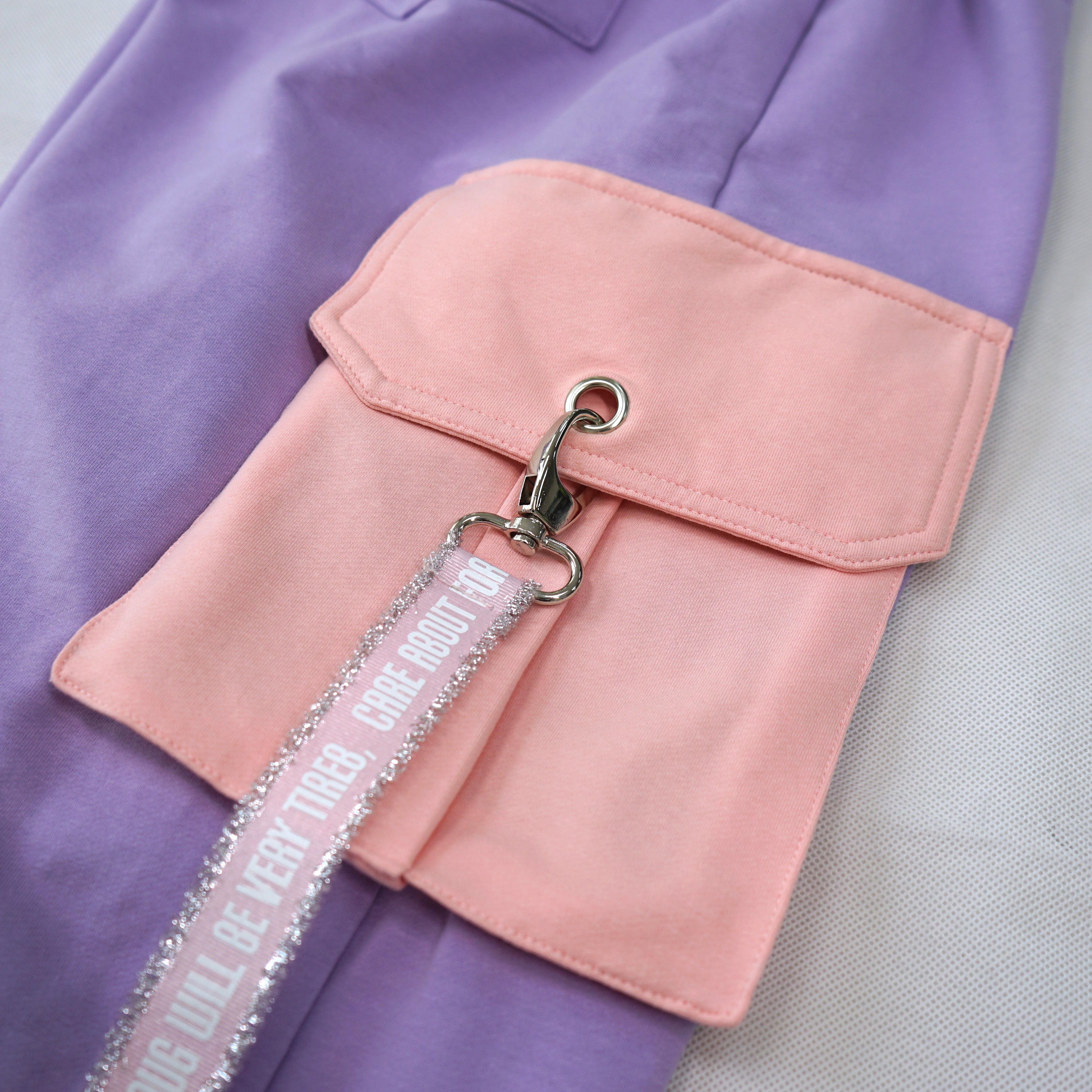 Harajuku Purple Cargo Pants with Pockets for Teen Girls Goth Streetwear Jogger Harem Pants