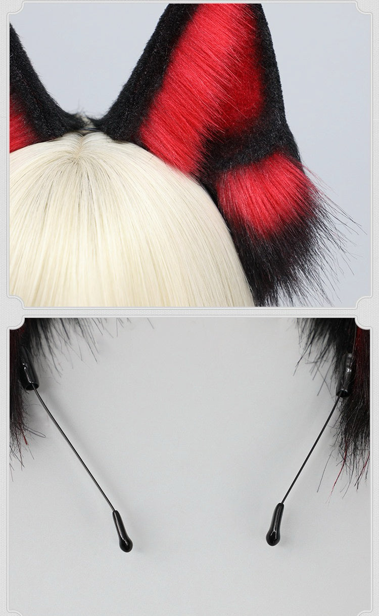 Kawaii Cosplay Dog Ears & Tail Set Fluffy German Shepherd Hellhound Costume Accessory for Women