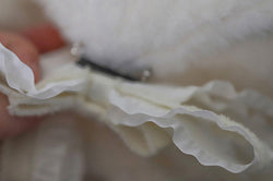 Women Cute Rabbit Ear Plush Cap Outdoor Fluffy Bunny Bow Knot Beret Hat White