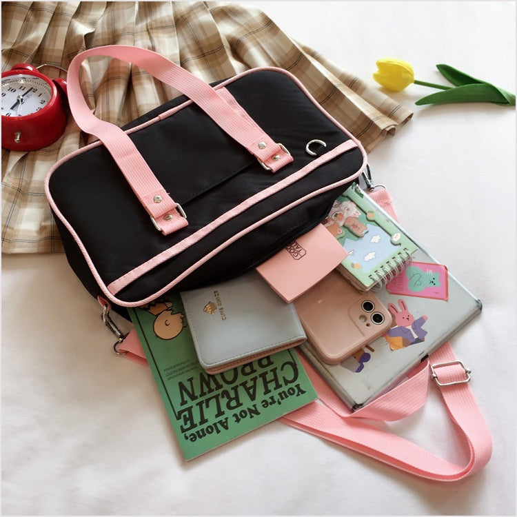 Japanese JK Uniform Style Oxford Shoulder Bag Student Satchel Handbag Large & Small Size Options