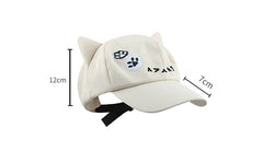Kawaii Cat Ear Paw Embroidery Baseball Cap Japanese Y2K Style Adjustable Hat for Women