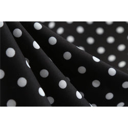 Long Retro Polka Dress For Ladies Lace Up A-line Bow Off Shoulder Party Dresses