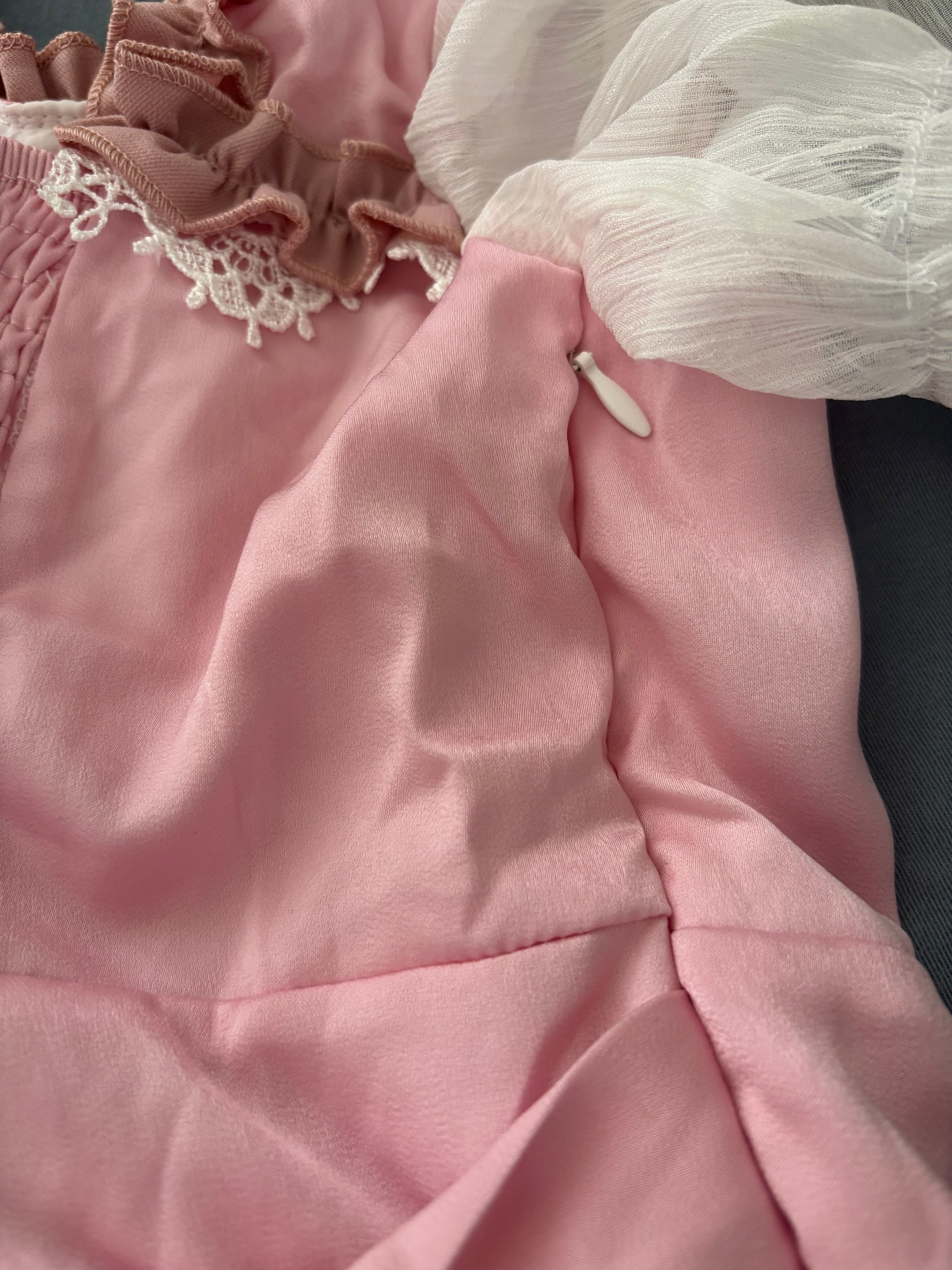 Cute Lolita Kawaii Dress for Teens Sweet Lace Bow High Waist A Line Cocktail Party Dresses