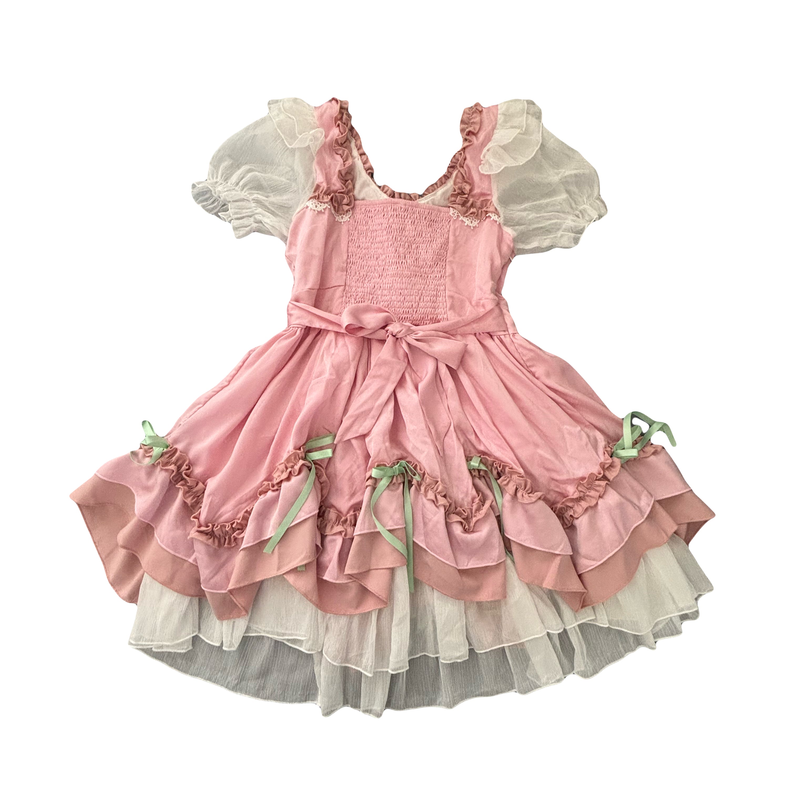 Cute Lolita Kawaii Dress for Teens Sweet Lace Bow High Waist A Line Cocktail Party Dresses