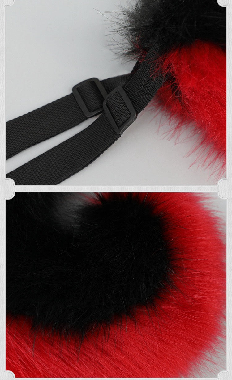 Kawaii Cosplay Dog Ears & Tail Set Fluffy German Shepherd Hellhound Costume Accessory for Women