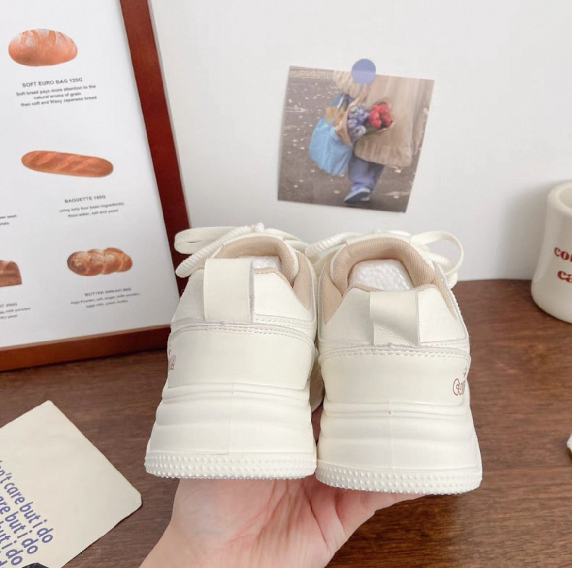 Cute Bear Platform Sneakers for Women 2025 Spring PU Leather Casual Shoes