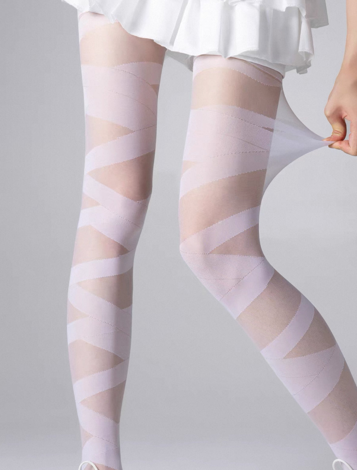 Gothic Bandage Tights for Women Y2K Punk Thigh High Stockings Charming Over Knee Socks