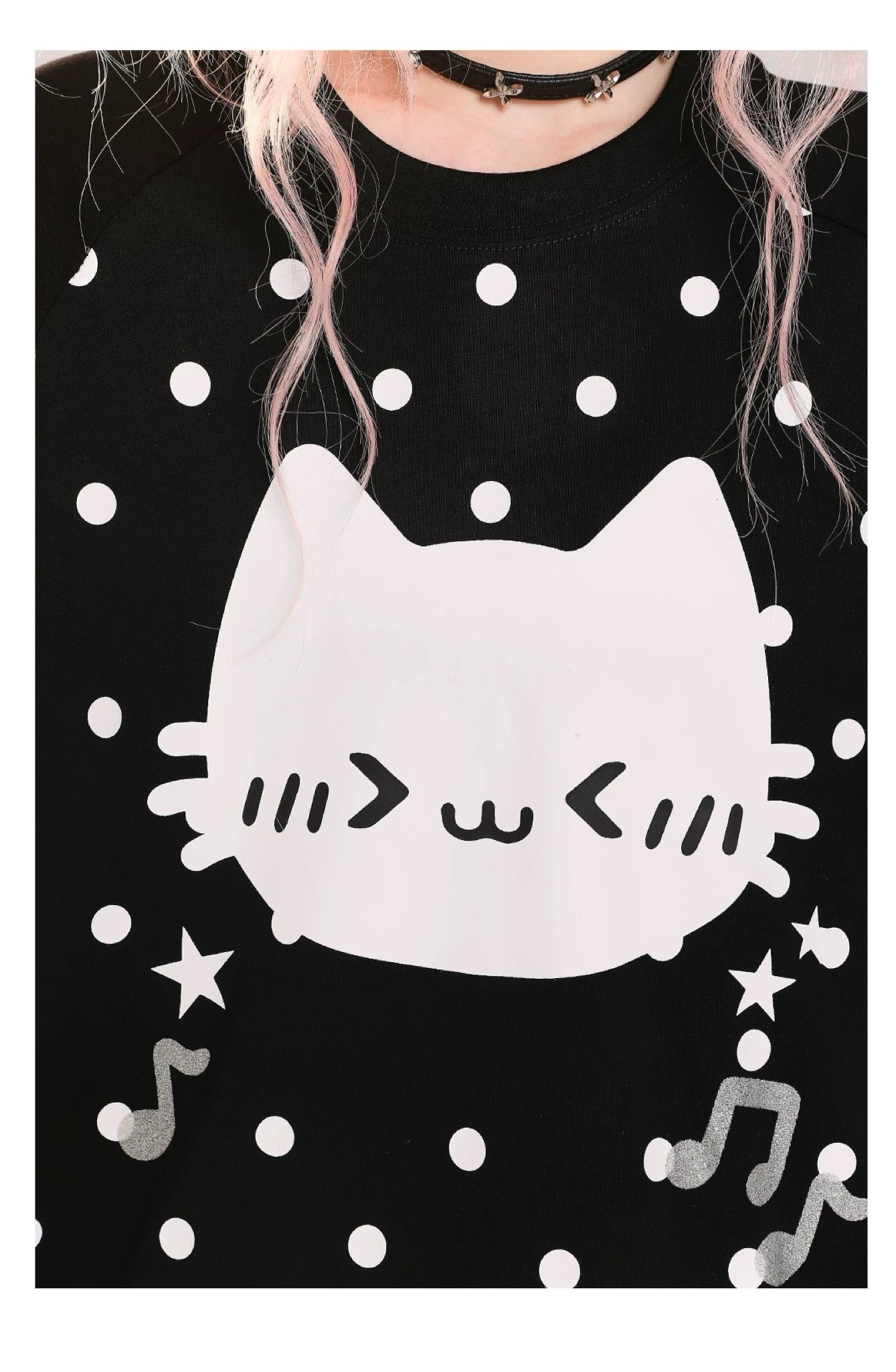 Sweet Kawaii Kitty Print Oversized Raglan T-Shirt Summer Short Sleeve Tee for Girls Harajuku Korean Style Chic Top