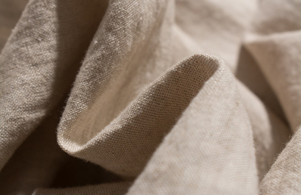 Minimalist Linen A-Line Midi Skirt Women Beige Elastic Waist Pleated Natural