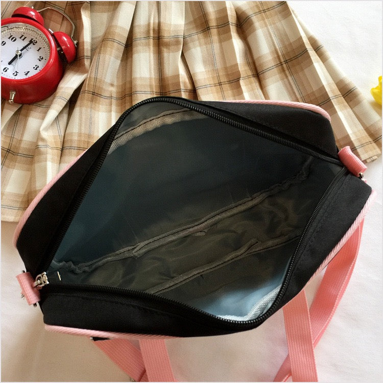 Japanese JK Uniform Style Oxford Shoulder Bag Student Satchel Handbag Large & Small Size Options