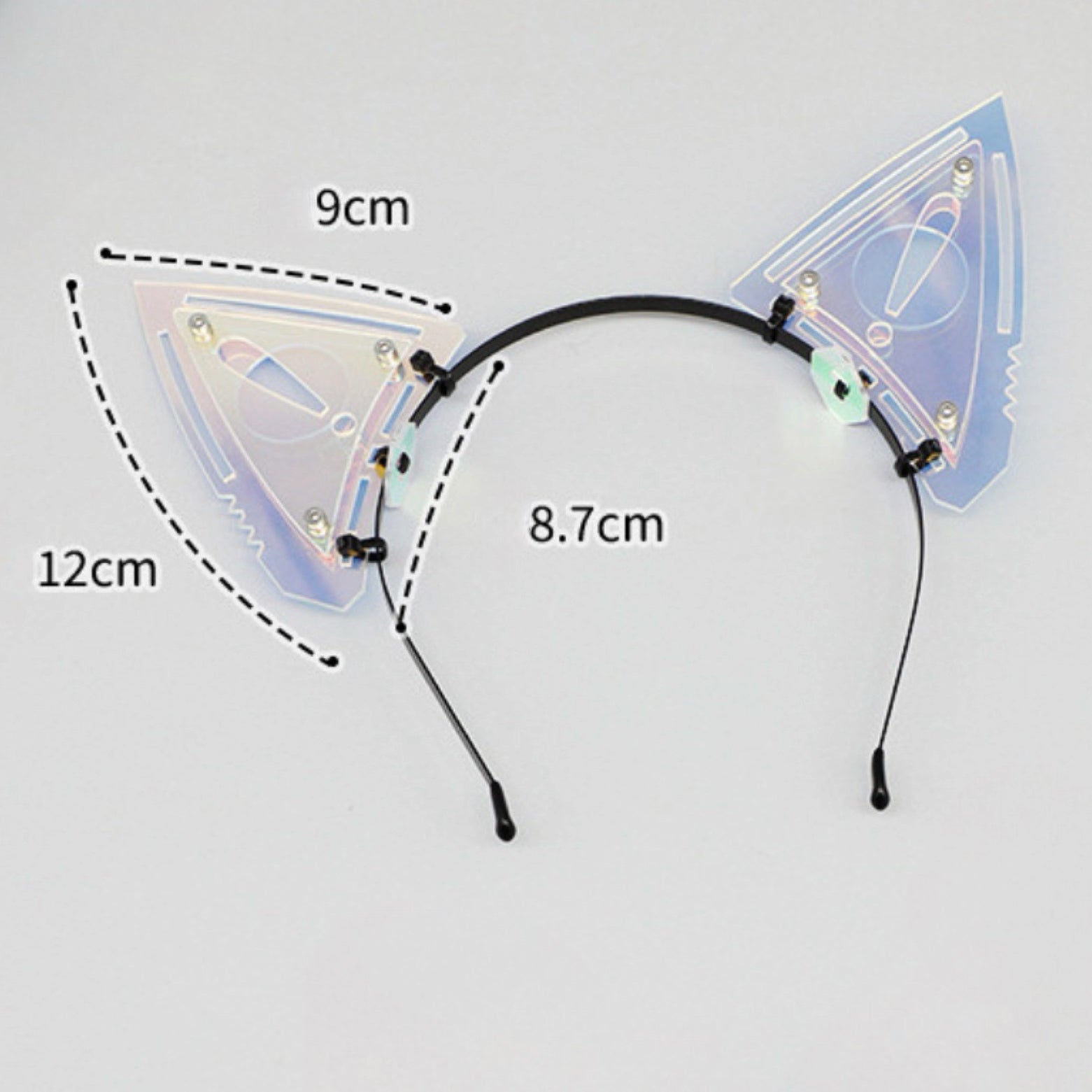 Cyberpunk Cat Ear Headband Cosplay Accessory Mecha Style Sci-Fi Costume Prop for Girls