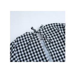 Big Strawberry Pattern Loose Plaid Apron for Woman Sweet Doll Collar Dress Apron