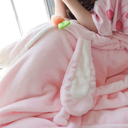 Cute Bunny Super Soft Hooded Shawl Lolita Warm Comfy Fleece Wearable Coat