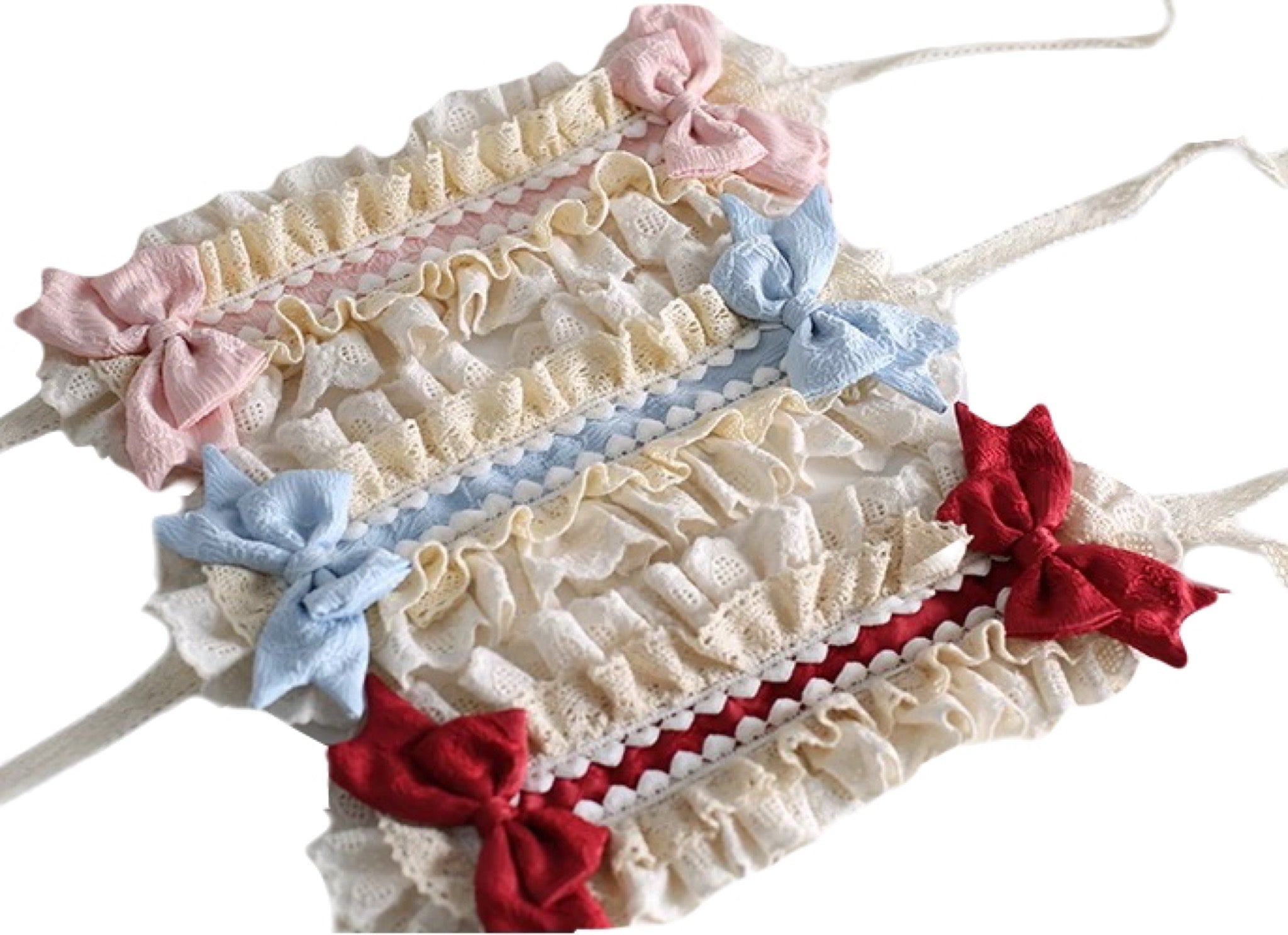 Sweet Lolita Lace Headband with Bows Ruffled Frilly CLA Tie Bonnet Hairband Women Ballet Fairycore Cosplay