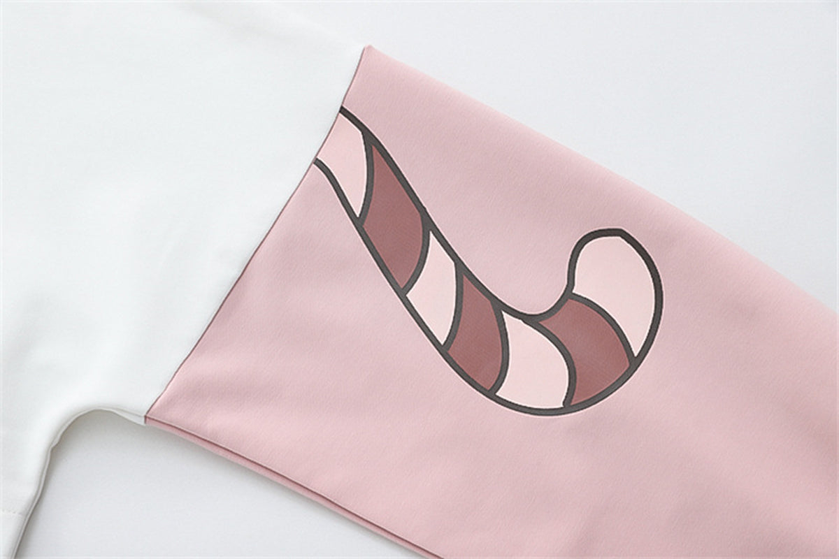 Kawaii Cat Ears Hoodie for Girls Japanese Cartoon Pullover with Paw & Tail Print