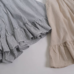 Kawaii Ruffled Striped Skort with Bow Tie Sweet Casual High Waist Summer Shorts for Girls