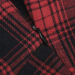 Gothic Red Plaid Suspender Dress Punk Lace Trim Corset A-Line Mini Skirt for Women