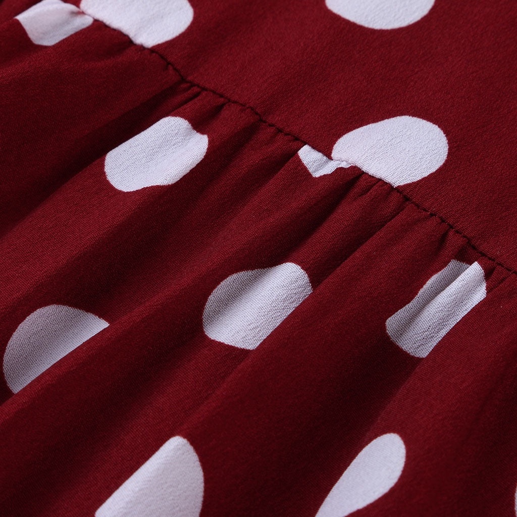 Polka Dot Button Down Dress for Women V-Neck Belted Waist Summer Midi Dress Plus Size