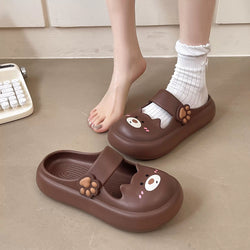 Cute Cartoon Animal Clog Sandals for Women Soft Indoor Outdoor Summer Slippers Closed-Toe