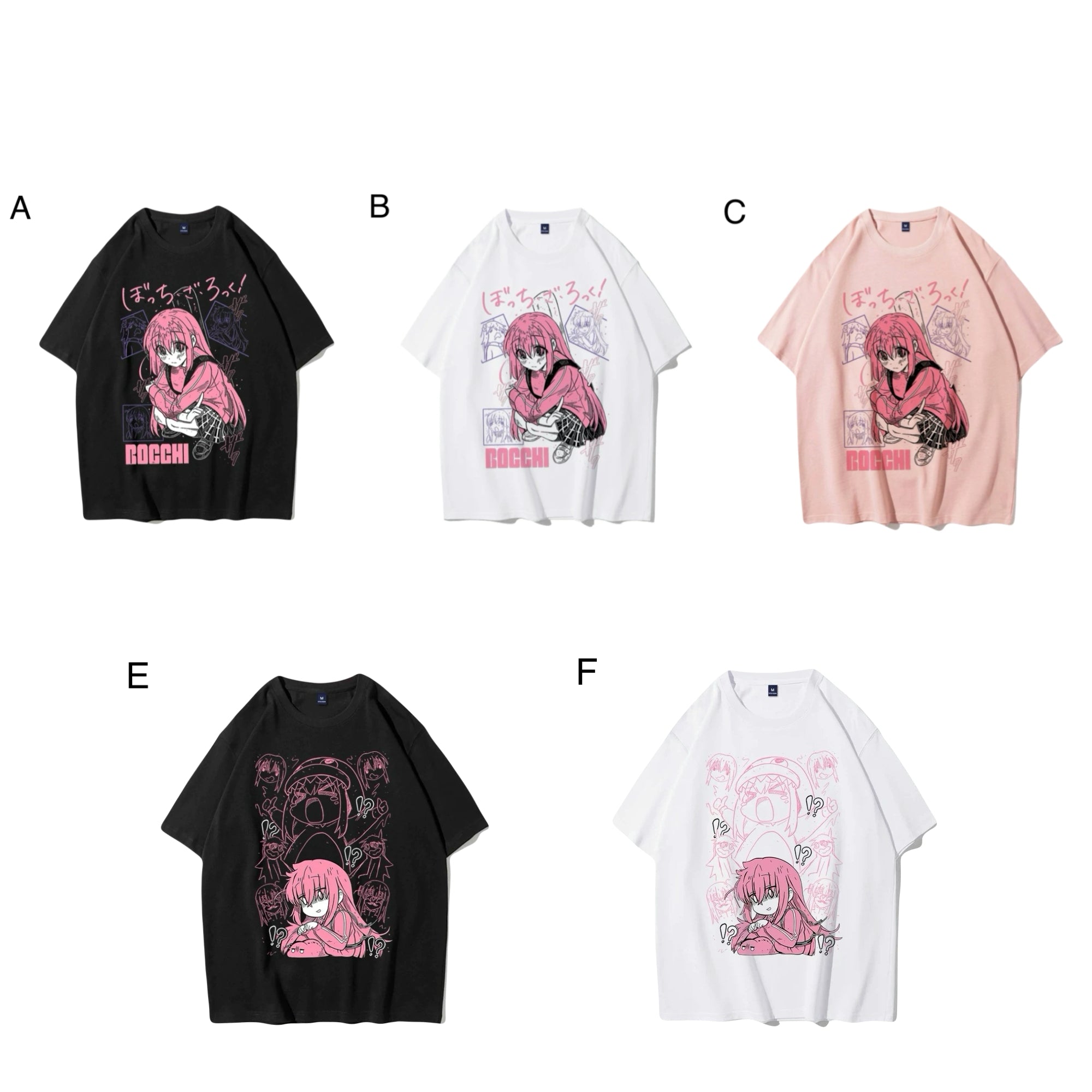 BOCCHI Anime T-Shirt Cotton Graphic Tee for Fans of Rock Anime Unisex Summer Casual Otaku Shirt