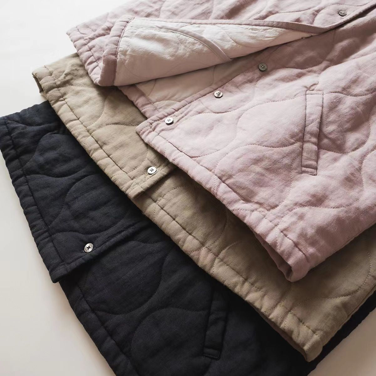 Japanese Linen Quilted Vest Women V-Neck Padded Sleeveless Jacket Minimalist Casual Workwear