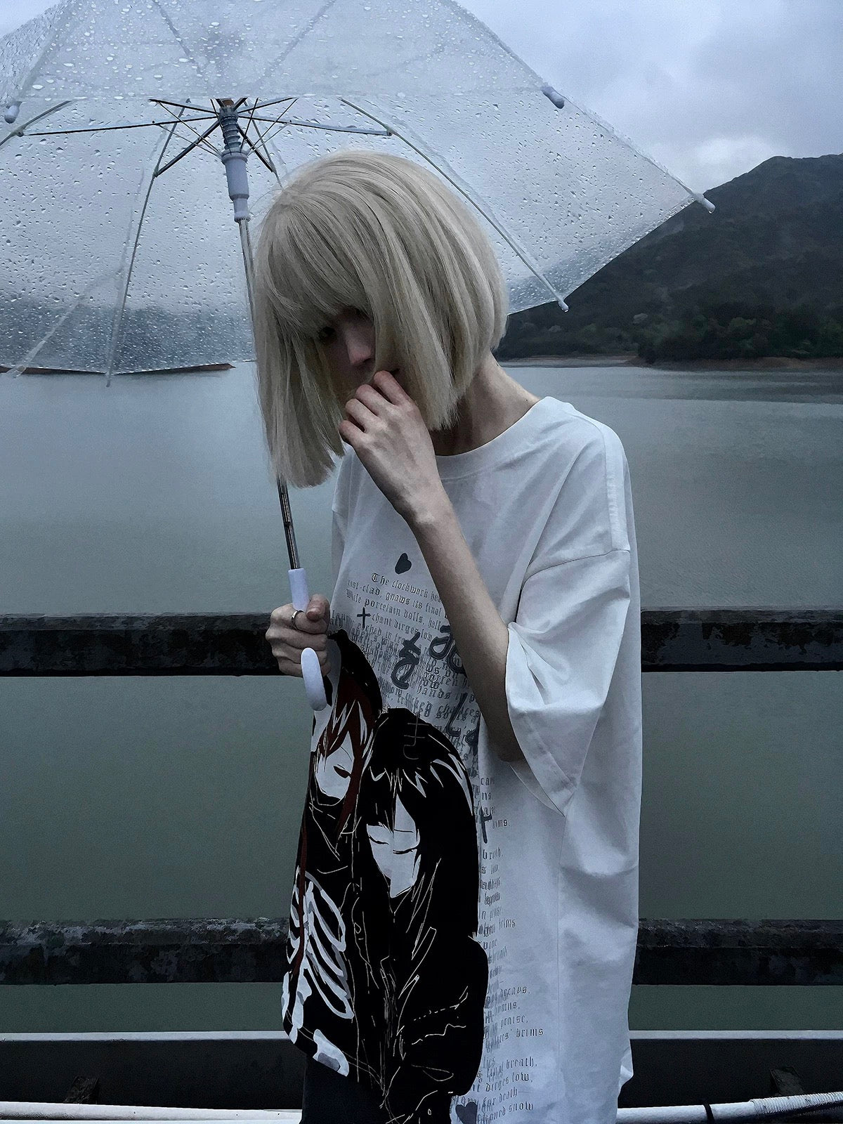 Harajuku Anime Graphic T-Shirt Yami Kawaii Loose Fit Cotton Tee for Men Women