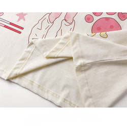 Yami Kawaii Push Beeb Graphic Tee Pastel Harajuku Loose T-Shirt for Girls Patchwork Tops