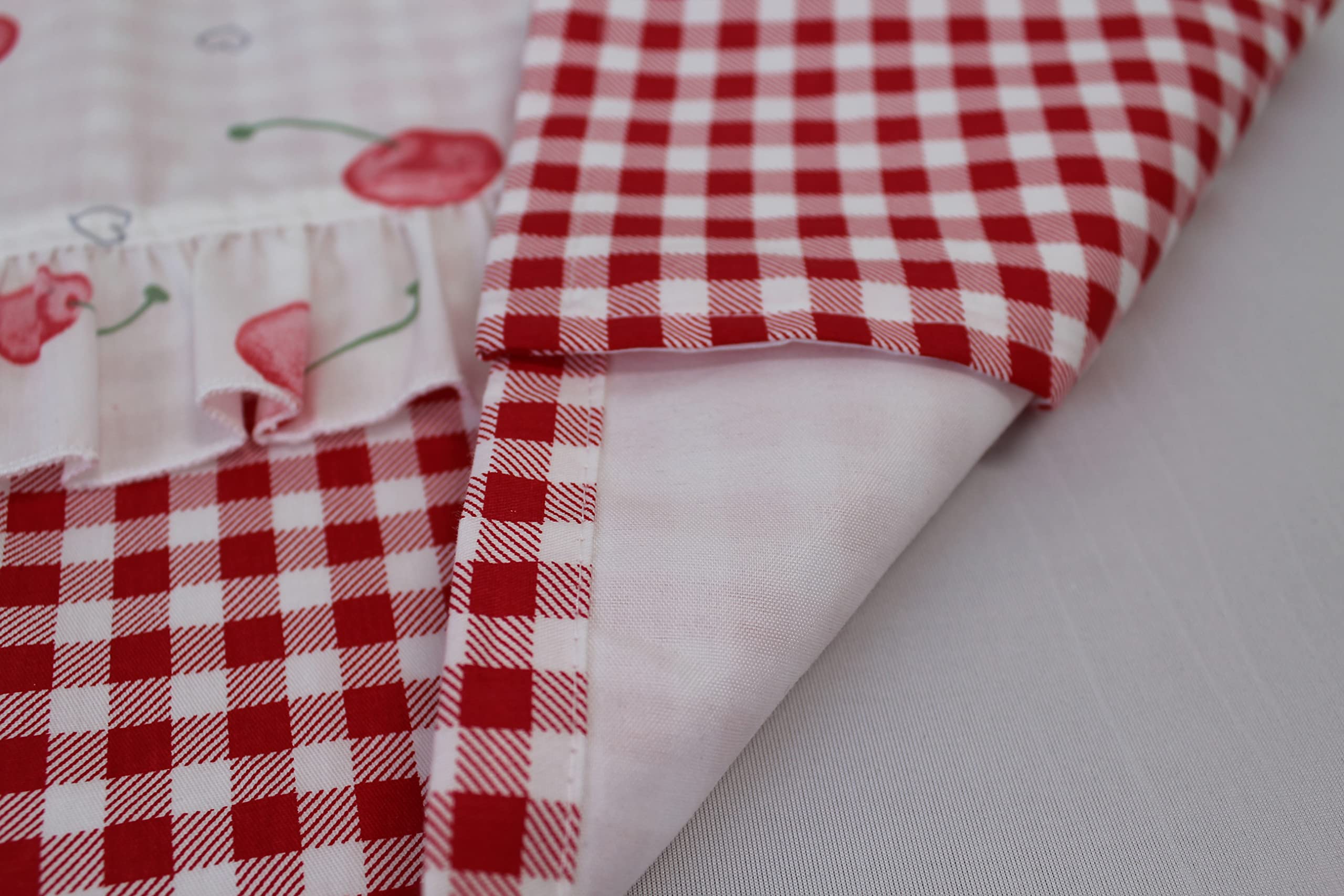 Cute Tartan Apron For Women Cooking Adjustable Kawaii Cosplay Maid Red Lattice