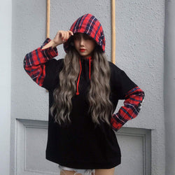 Women's Korean Cute Long Sleeve Loose False Two-Piece Jacket Fox Print Cotton Sweatshirts