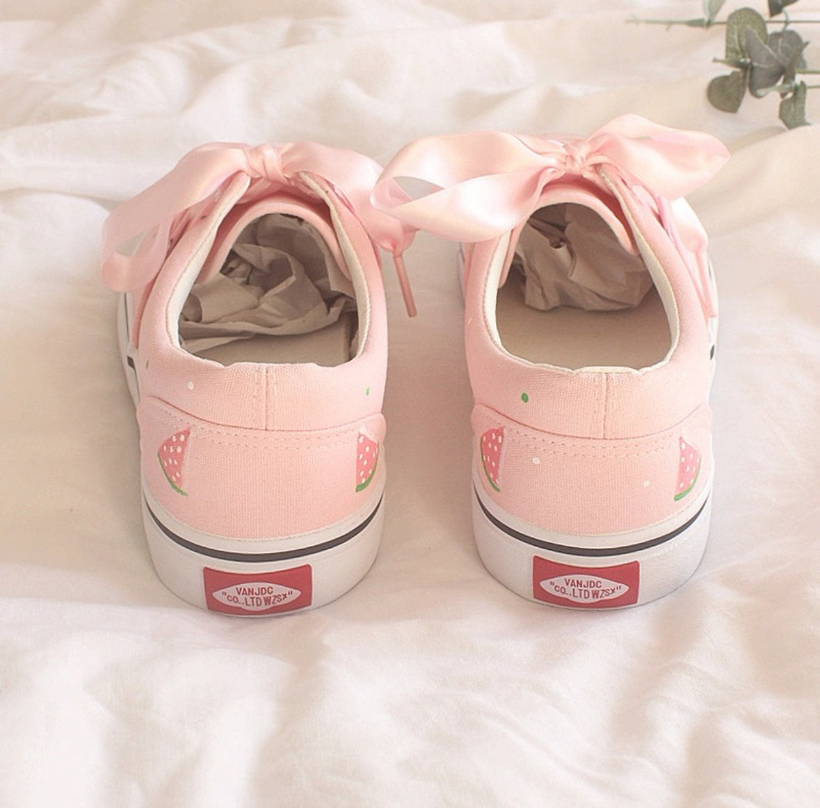 Cute Summer Fruit Canvas Sneakers for Women Hand-Painted Graffiti Style Low-Top Casual Shoes