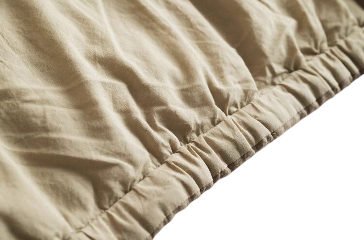 Ramie Quilted Jacket Women Linen Padded Coat Autumn Loose Fit Calm Outerwear