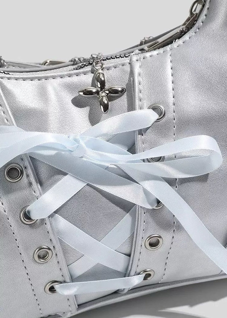 PU Ita Shoulder Bag Transparent Heart Display Gothic Y2K Anime Crossbody Handbag for Girls