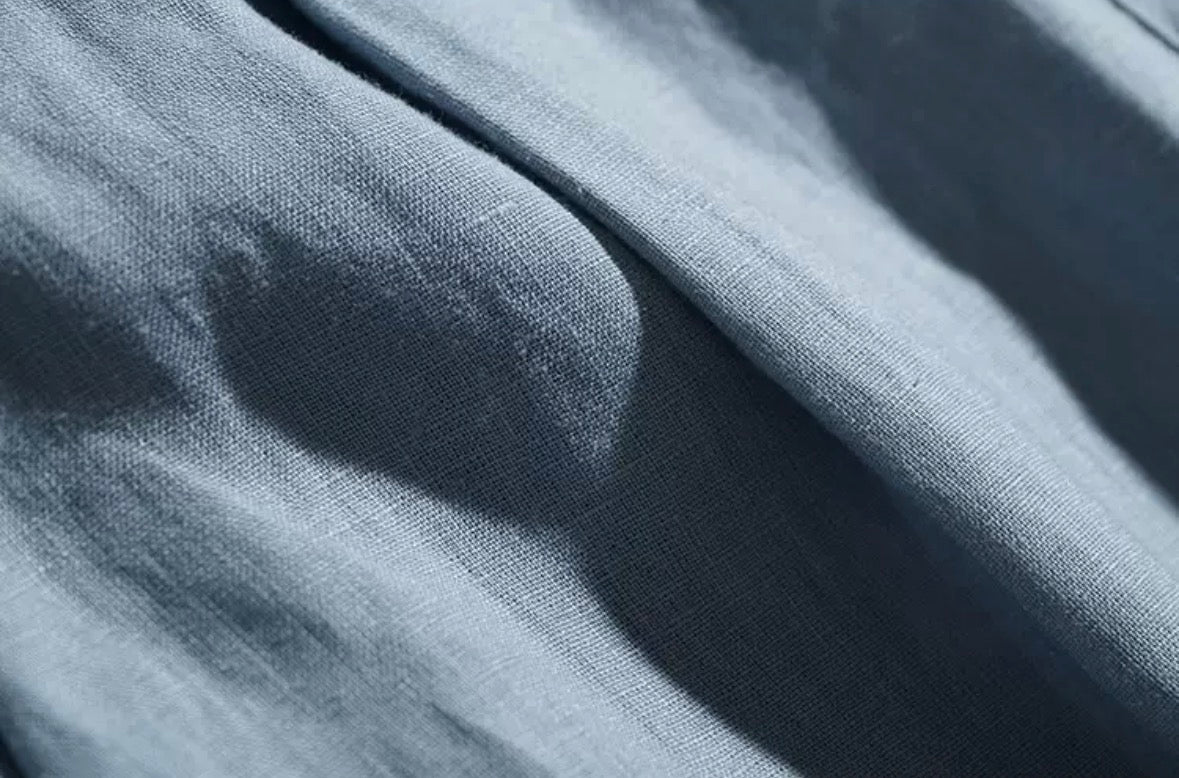 Wide-Leg Pants Women 100% Linen Cropped Trousers Summer Loose Fit High Waist