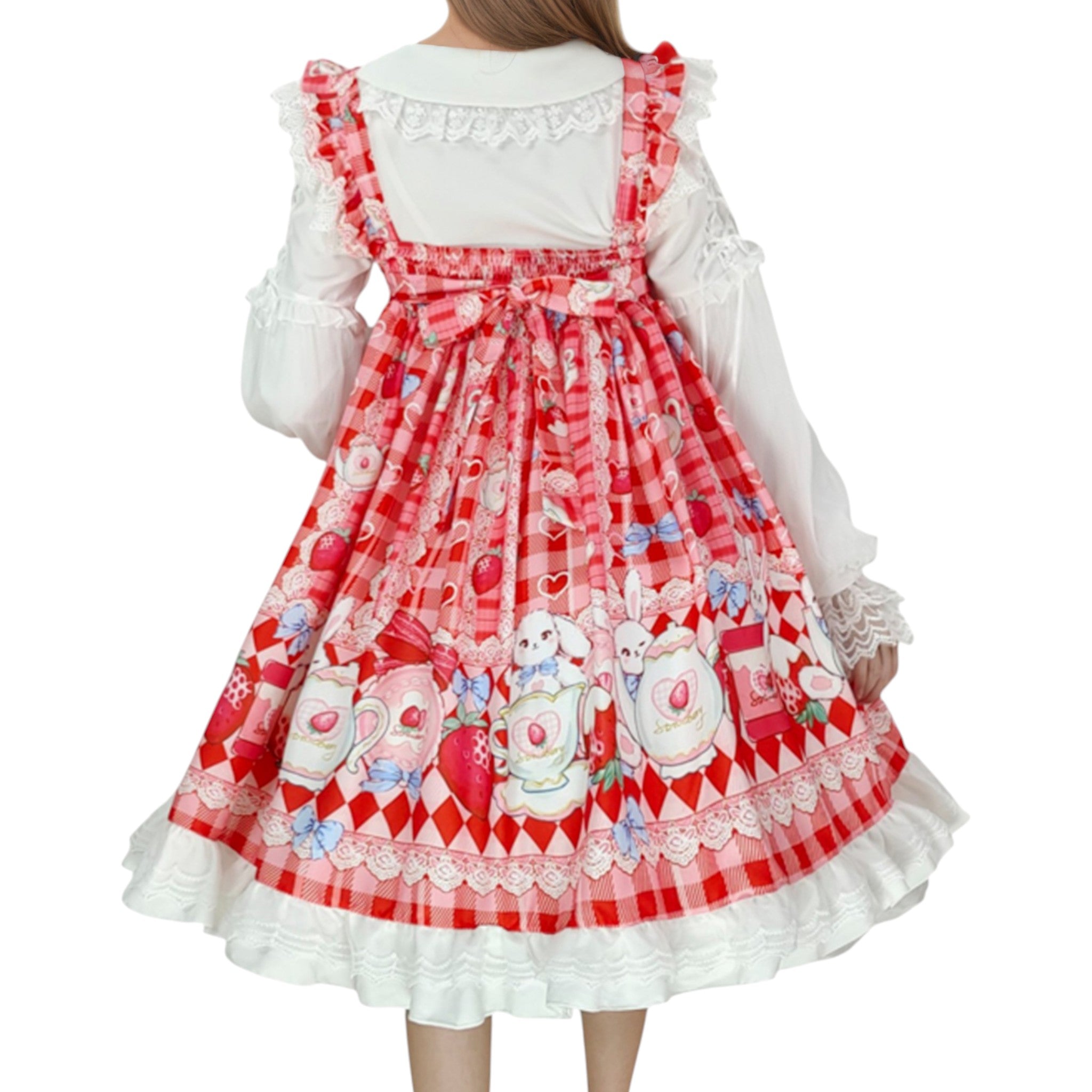 Women Girls Lolita Dress Lace Ruffle Frill Pleat Japanese Lovely Kawaii Cosplay Sweetheart Style