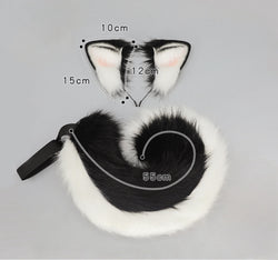 Kawaii Cosplay Dog Ears & Tail Set Fluffy German Shepherd Hellhound Costume Accessory for Women