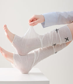 Kawaii Bow Knit Leg Warmers Japanese JK Style Sheer Mesh Long Socks for Girls
