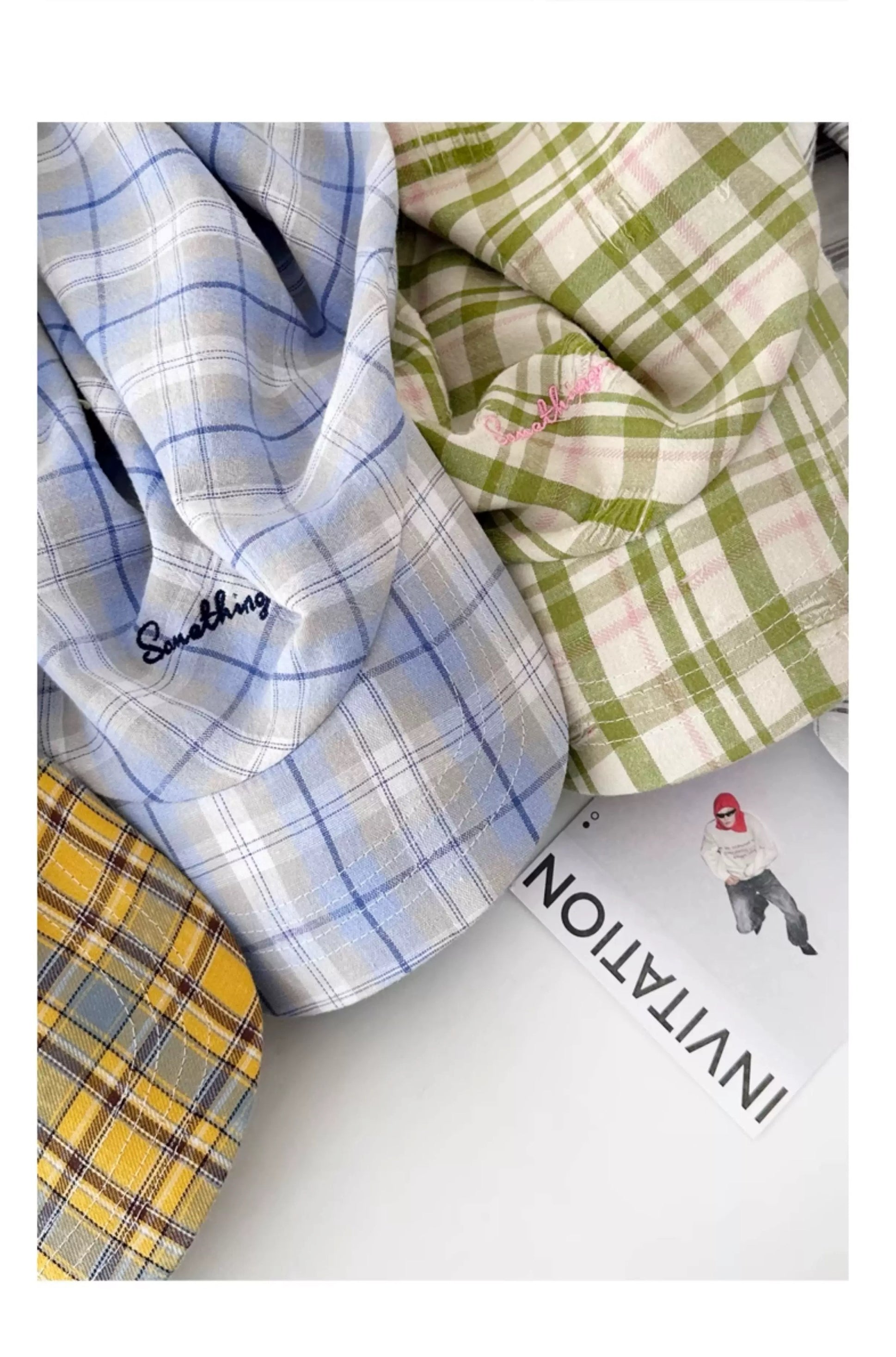 Chic Scarf-Tie Peaked Cap Plaid & Striped Streetwear Hat with Back Ribbon Wrap