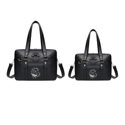 Kawaii Embroidered Bow Shoulder Bag for Girls Japanese JK School Uniform Style Satchel