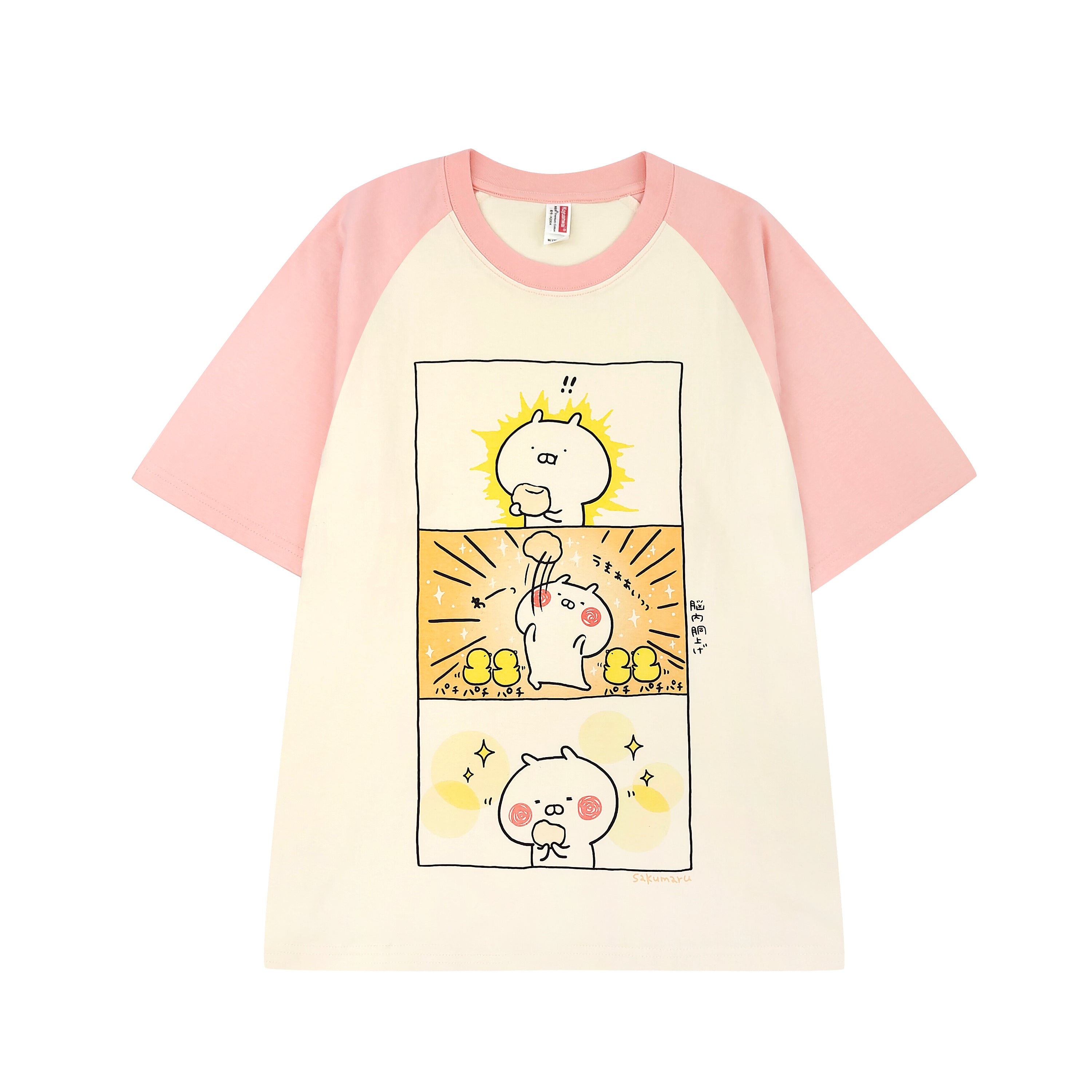 Kawaii Cartoon Comic Panel T-Shirt Harajuku Loose Fit Raglan Sleeve Top Cute Graphic Summer Tee for Women Girls