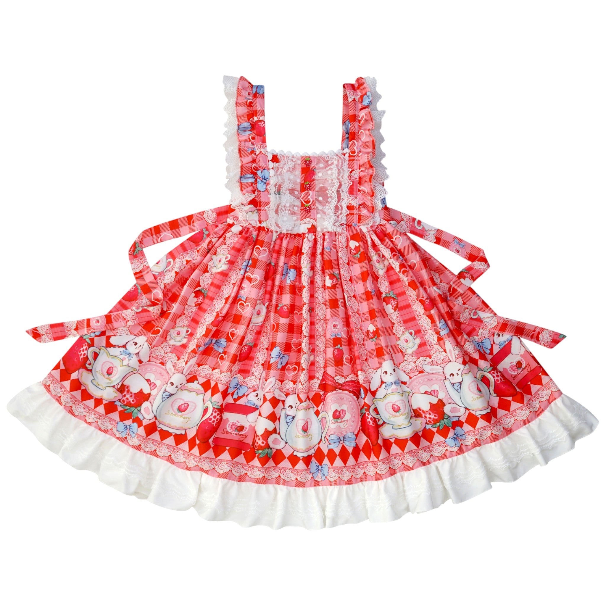 Women Girls Lolita Dress Lace Ruffle Frill Pleat Japanese Lovely Kawaii Cosplay Sweetheart Style