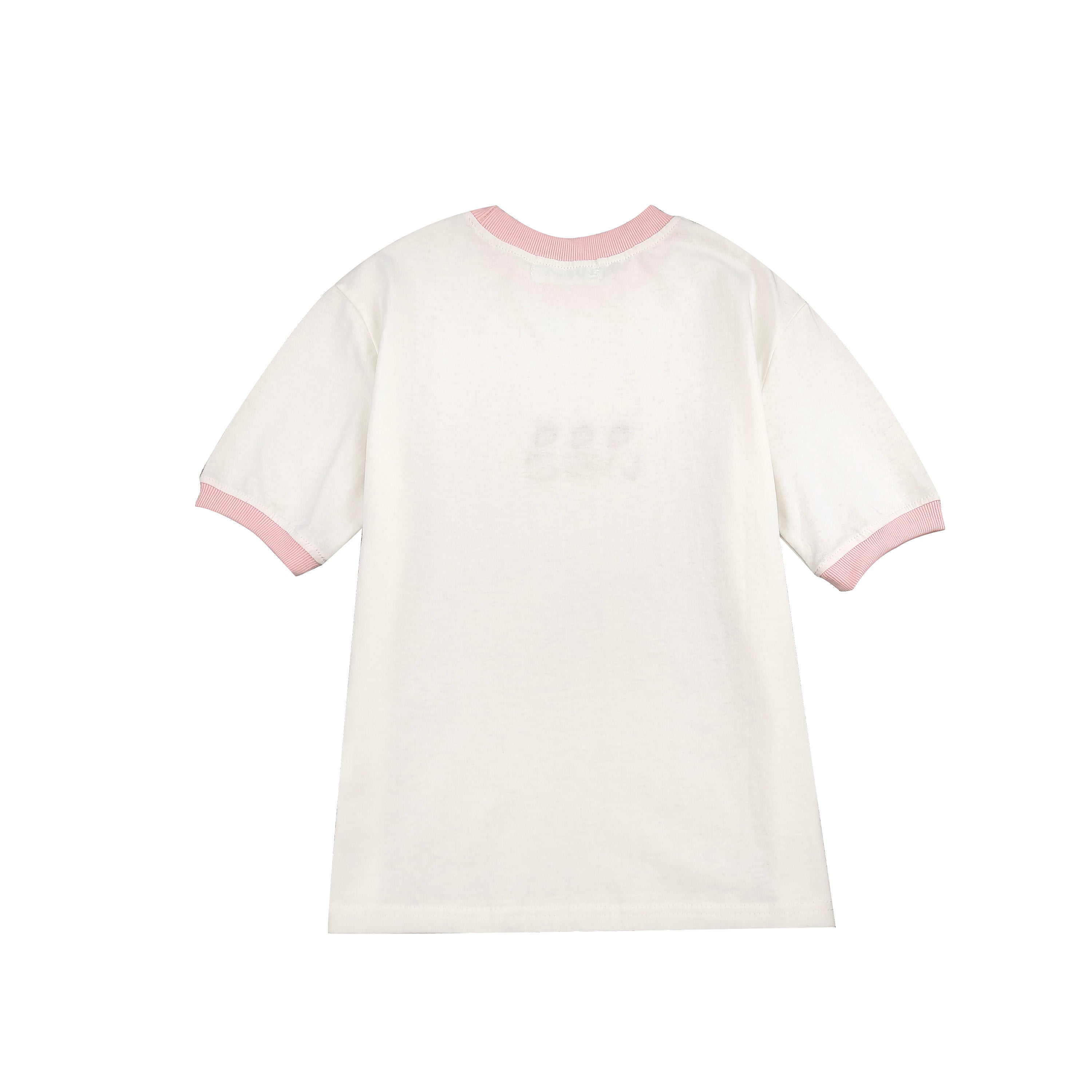 Teen girls strawberry embroidered casual short sleeve T shirt