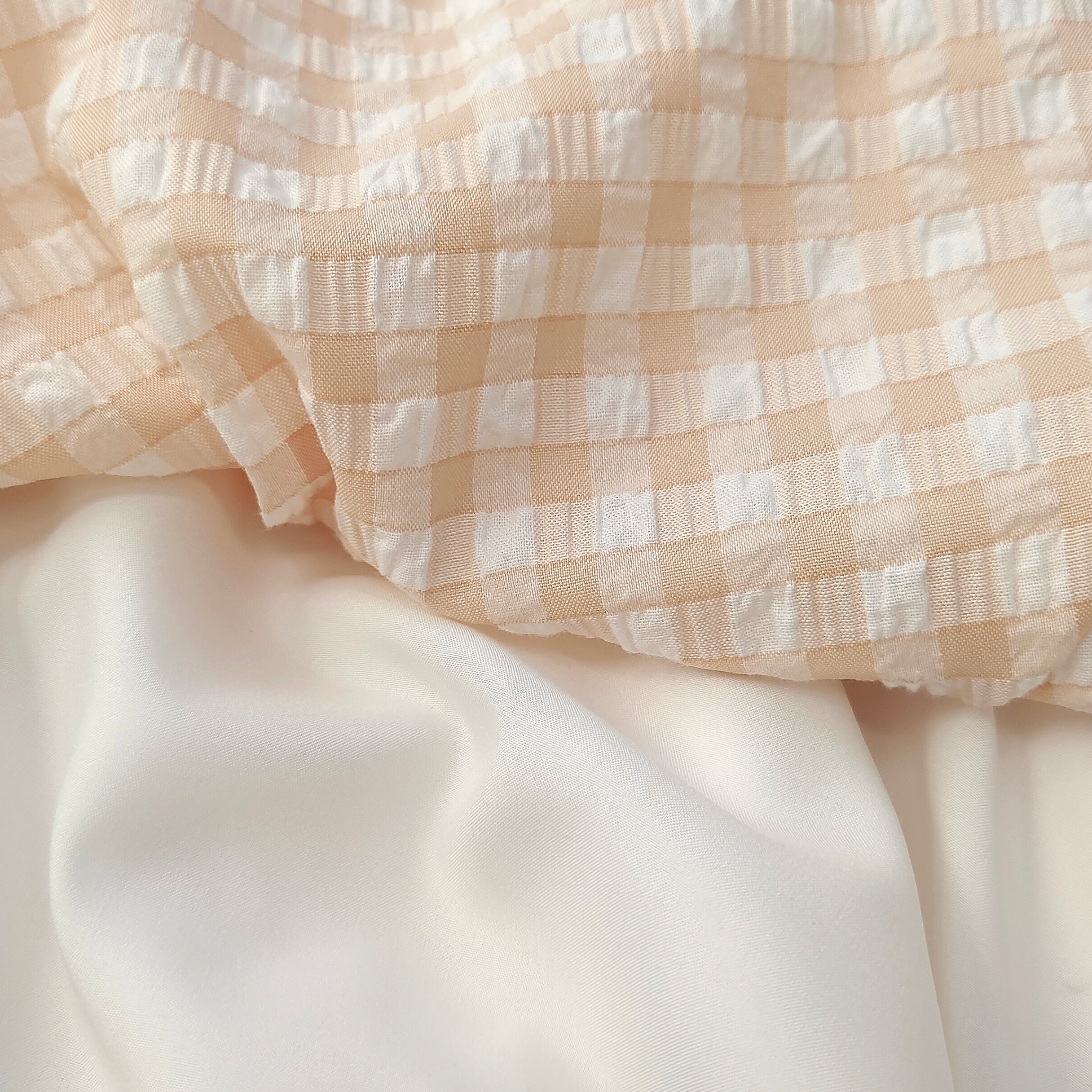 Sweet Lolita Gingham Dress with Lace Trim and Bows Kawaii Puff Sleeve Doll Style