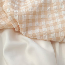 Sweet Lolita Gingham Dress with Lace Trim and Bows Kawaii Puff Sleeve Doll Style